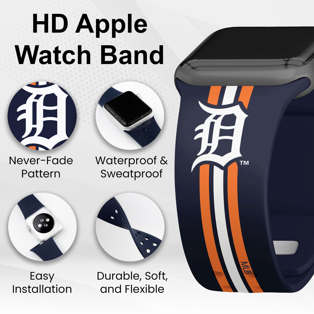Detroit Tigers HD Apple Watch Band