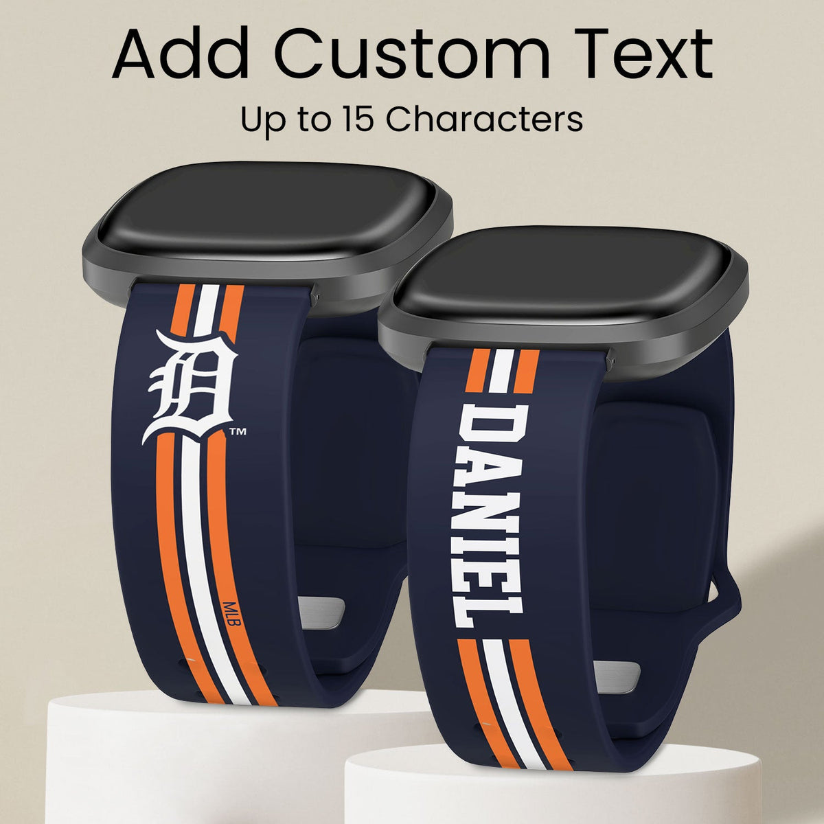Detroit Tigers Custom Name HD Fitbit Versa 3 and Sense Watch Band