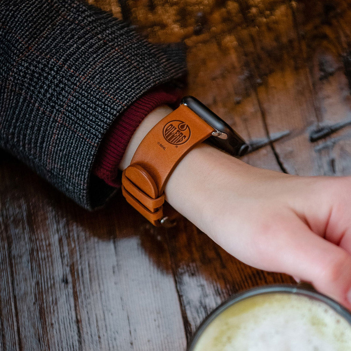 Edmonton Oilers Leather Apple Watch Band - Game Time Bands