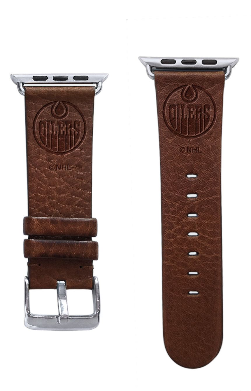 Edmonton Oilers Leather Apple Watch Band - Game Time Bands