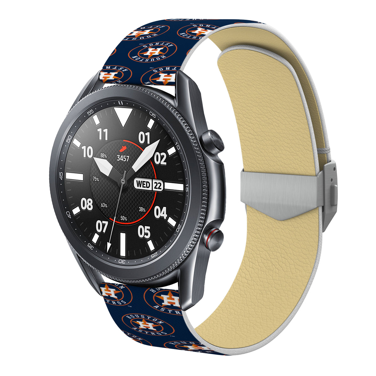 Houston Astros Full Print Quick Change Watch Band With Engraved Buckle - Game Time