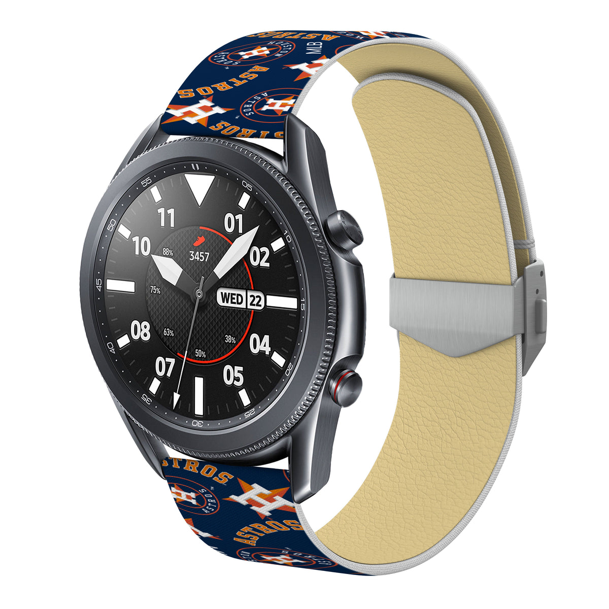 Houston Astros Full Print Quick Change Watch Band With Engraved Buckle - Game Time