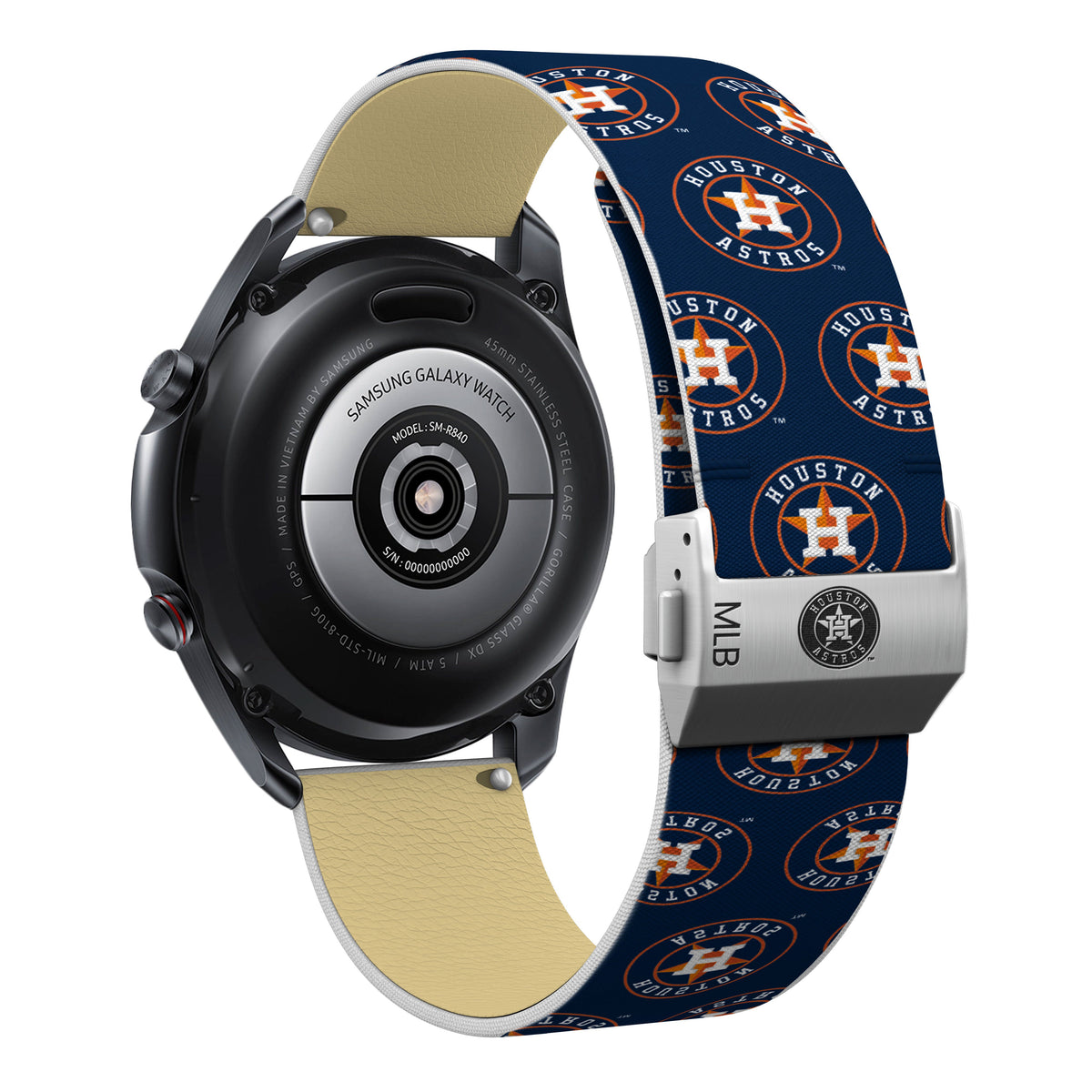 Houston Astros Full Print Quick Change Watch Band With Engraved Buckle - Game Time