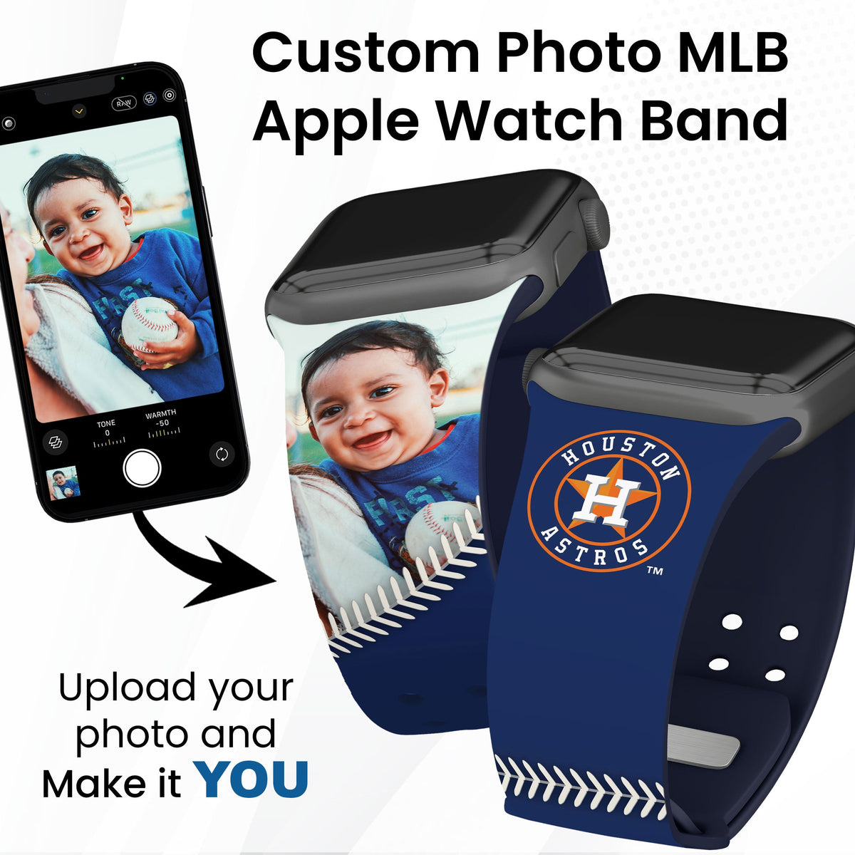 Houston Astros Custom Photo HD Apple Watch Band