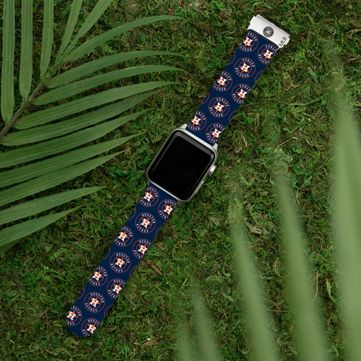 Game Time Houston Astros Signature Series Apple Watch Band  With Engraved Buckle