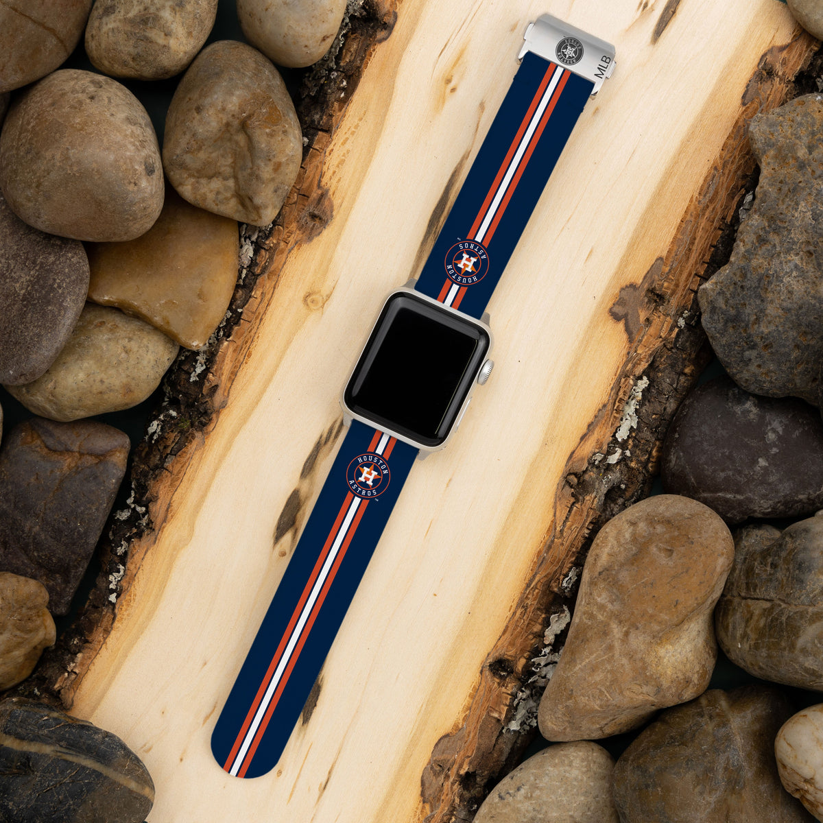 Game Time Houston Astros Signature Series Apple Watch Band  With Engraved Buckle