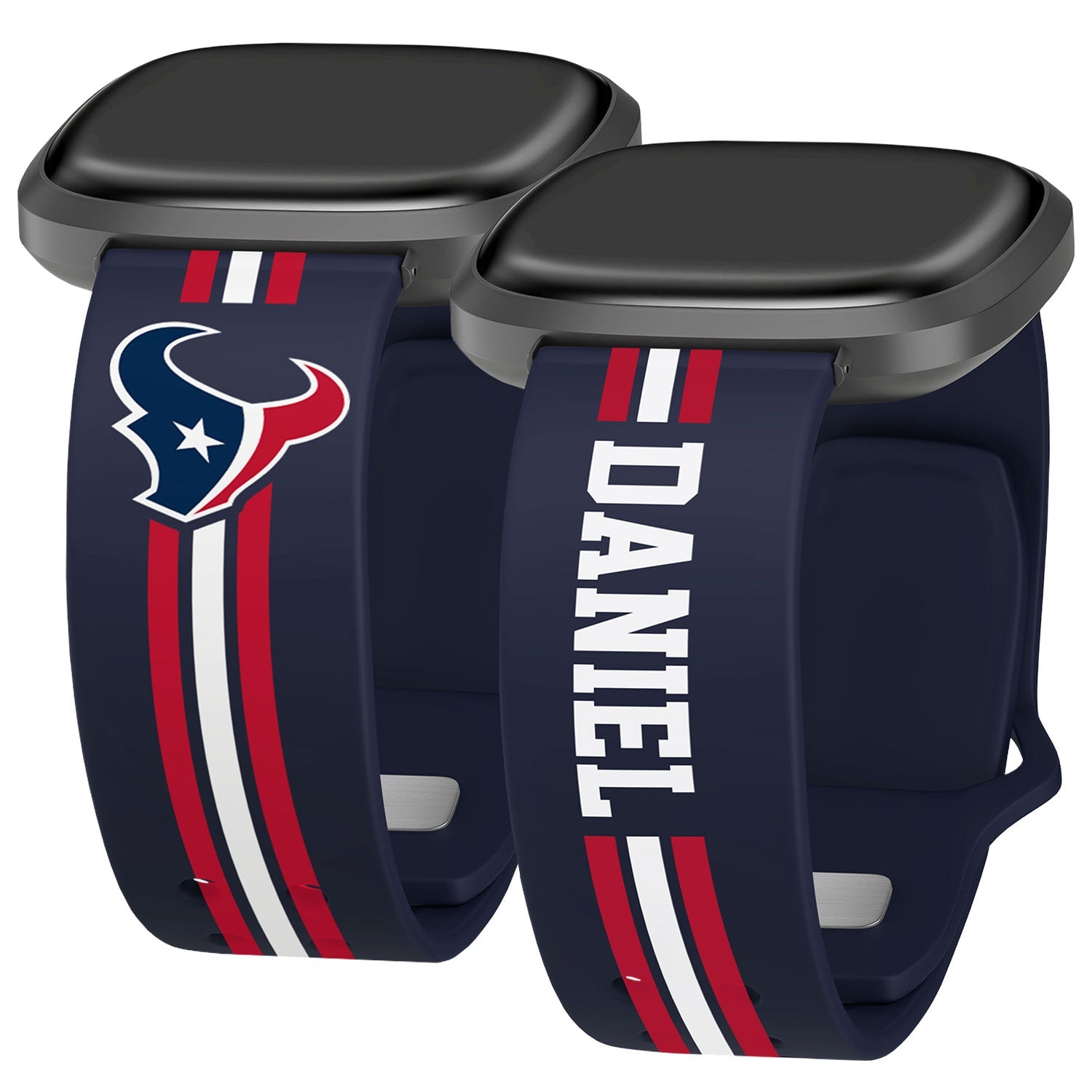 Houston Texans Custom Name HD Fitbit Versa 3 and Sense Watch Band