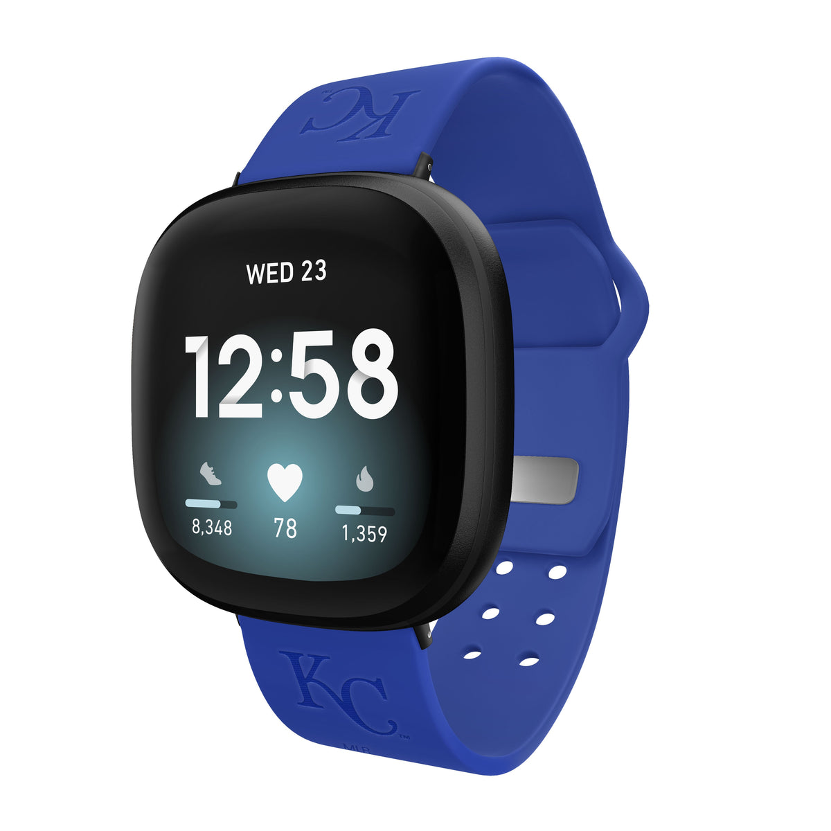 Game Time Kansas City Royals Engraved Silicone Sport Fitbit Watch Band