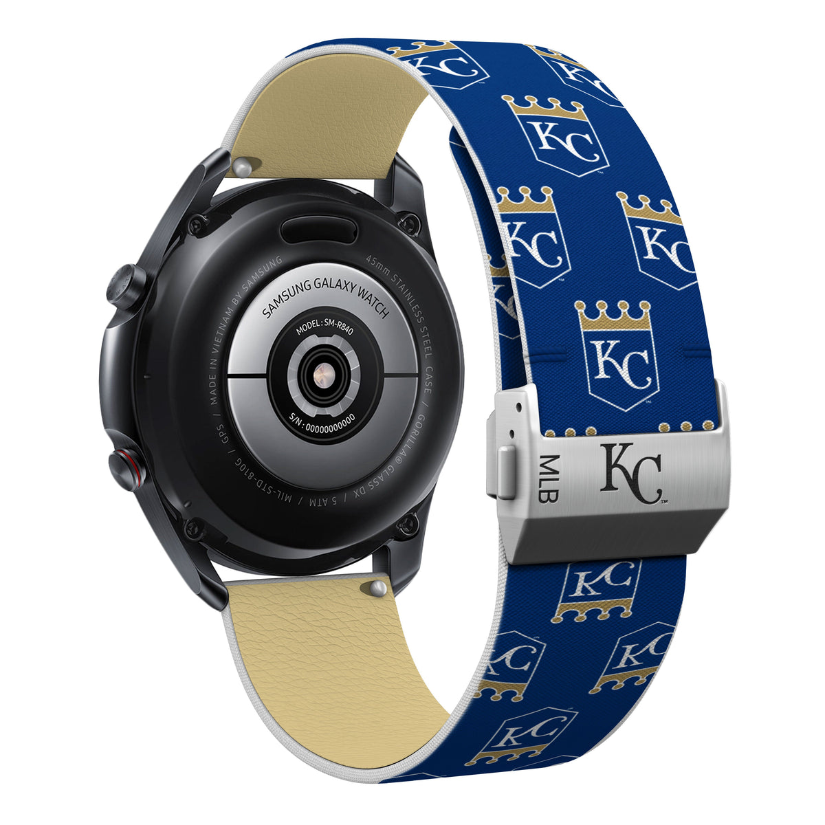 Kansas City Royals Full Print Quick Change Watch Band With Engraved Buckle - Game Time