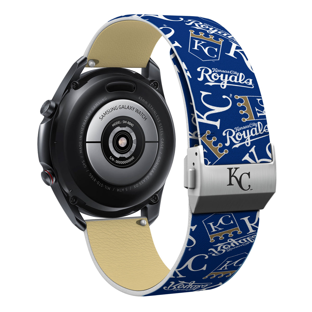 Kansas City Royals Full Print Quick Change Watch Band With Engraved Buckle - Game Time