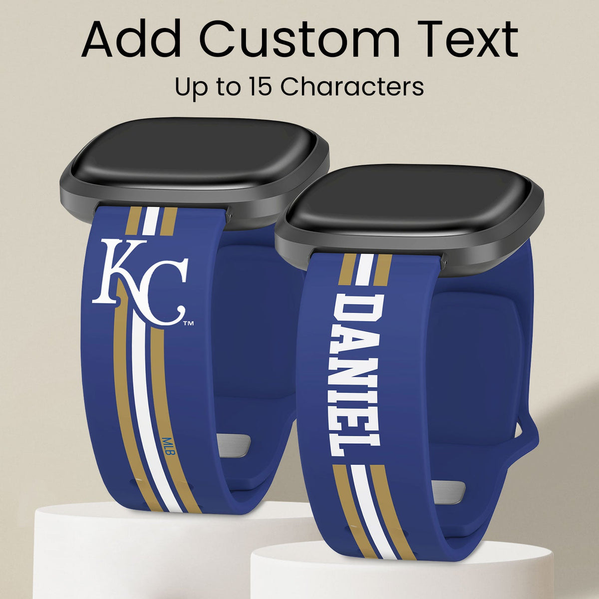 Kansas City Royals Custom Name HD Fitbit Versa 3 and Sense Watch Band