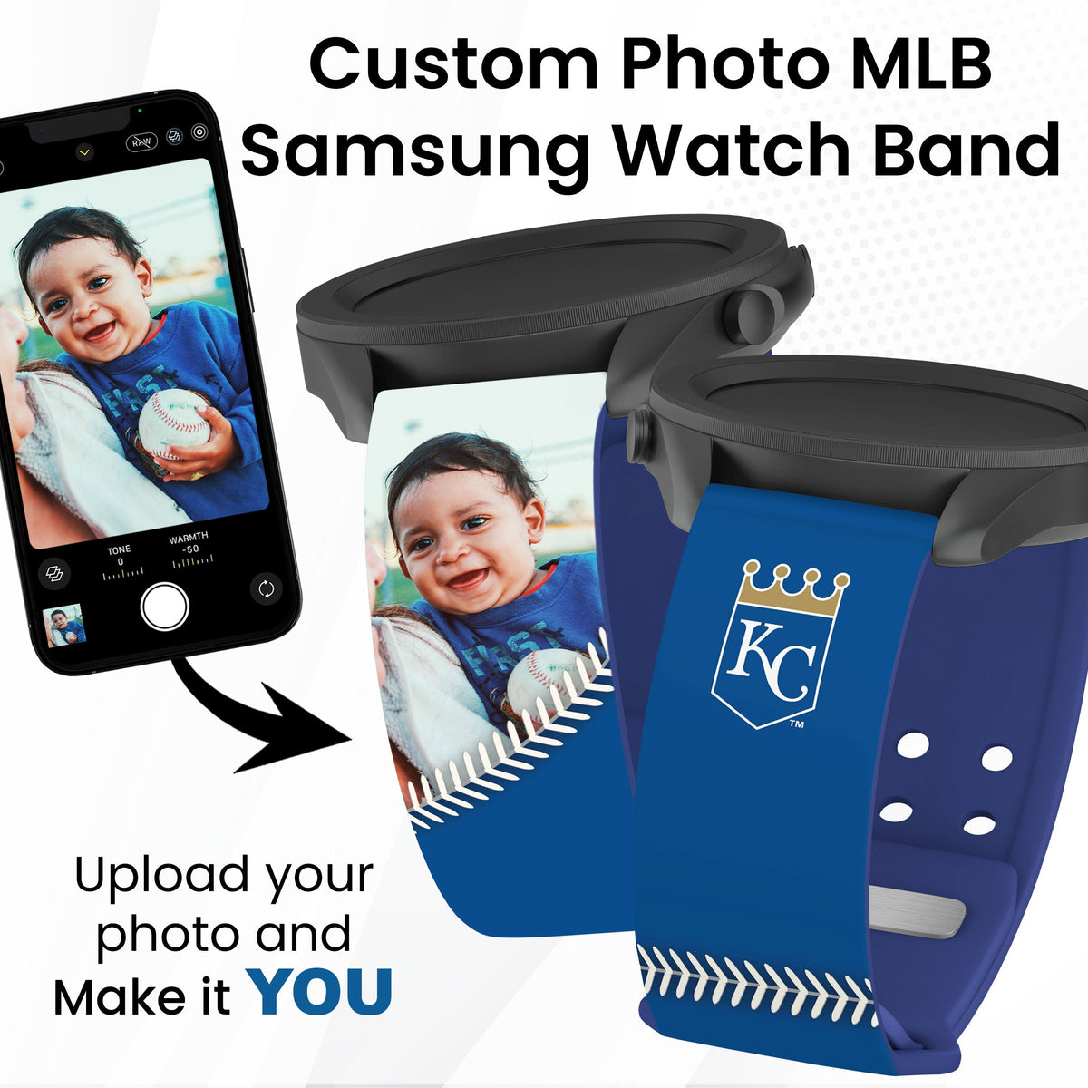 Kansas City Royals Custom Photo HD Samsung Galaxy Watch Band