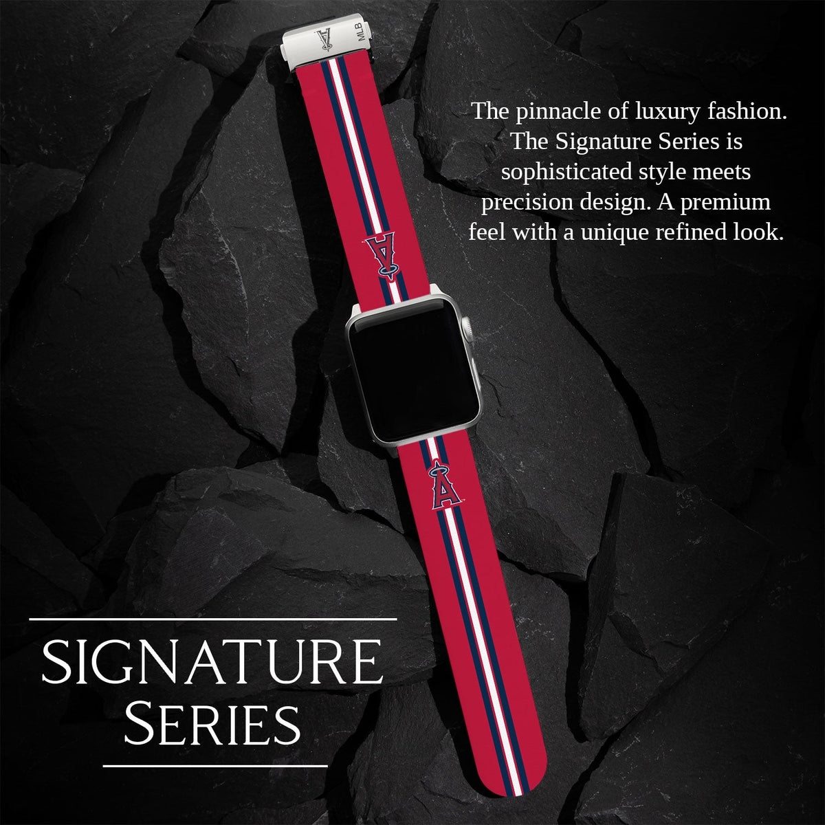 Game Time Los Angeles Angels Signature Series Apple Watch Band With Engraved Buckle