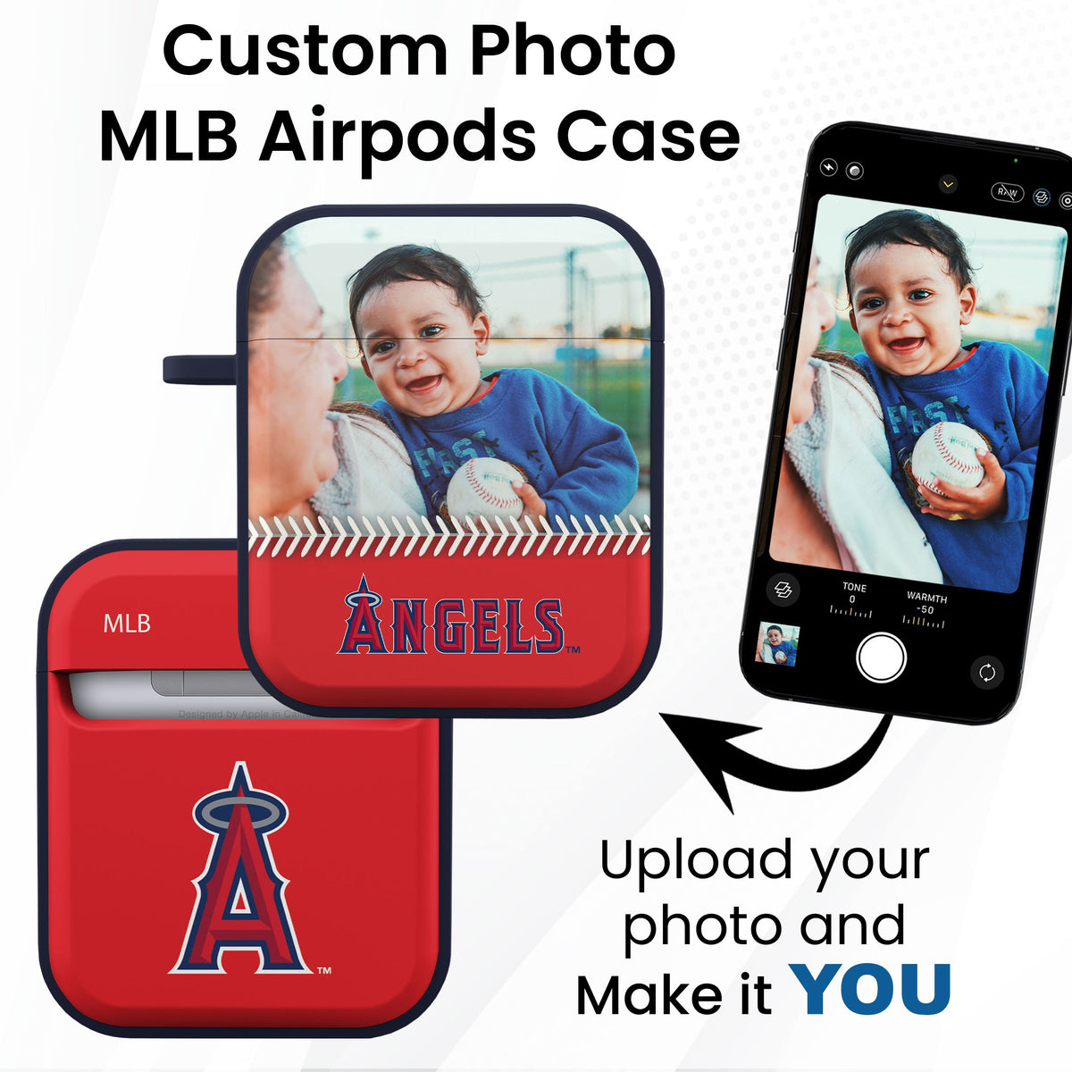 Los Angeles Angels Custom Photo HDX Apple AirPods Gen 1 &amp; 2 Case Cover