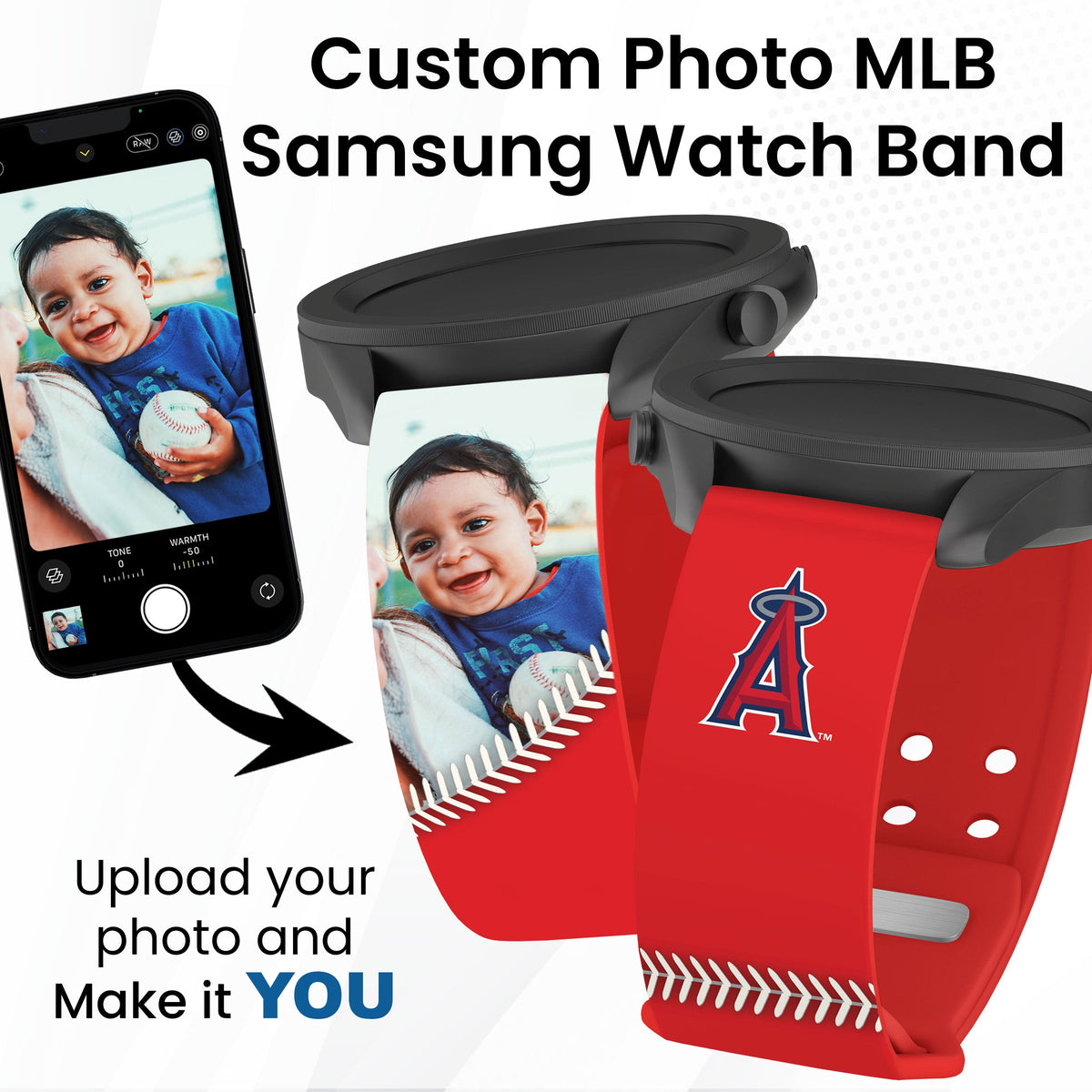 Los Angeles Angels Custom Photo HD Samsung Galaxy Watch Band