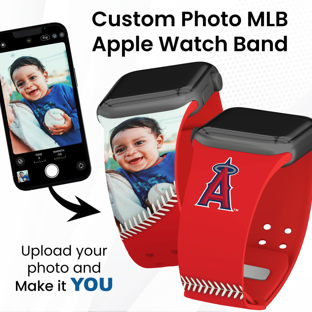 Los Angeles Angels Custom Photo HD Apple Watch Band