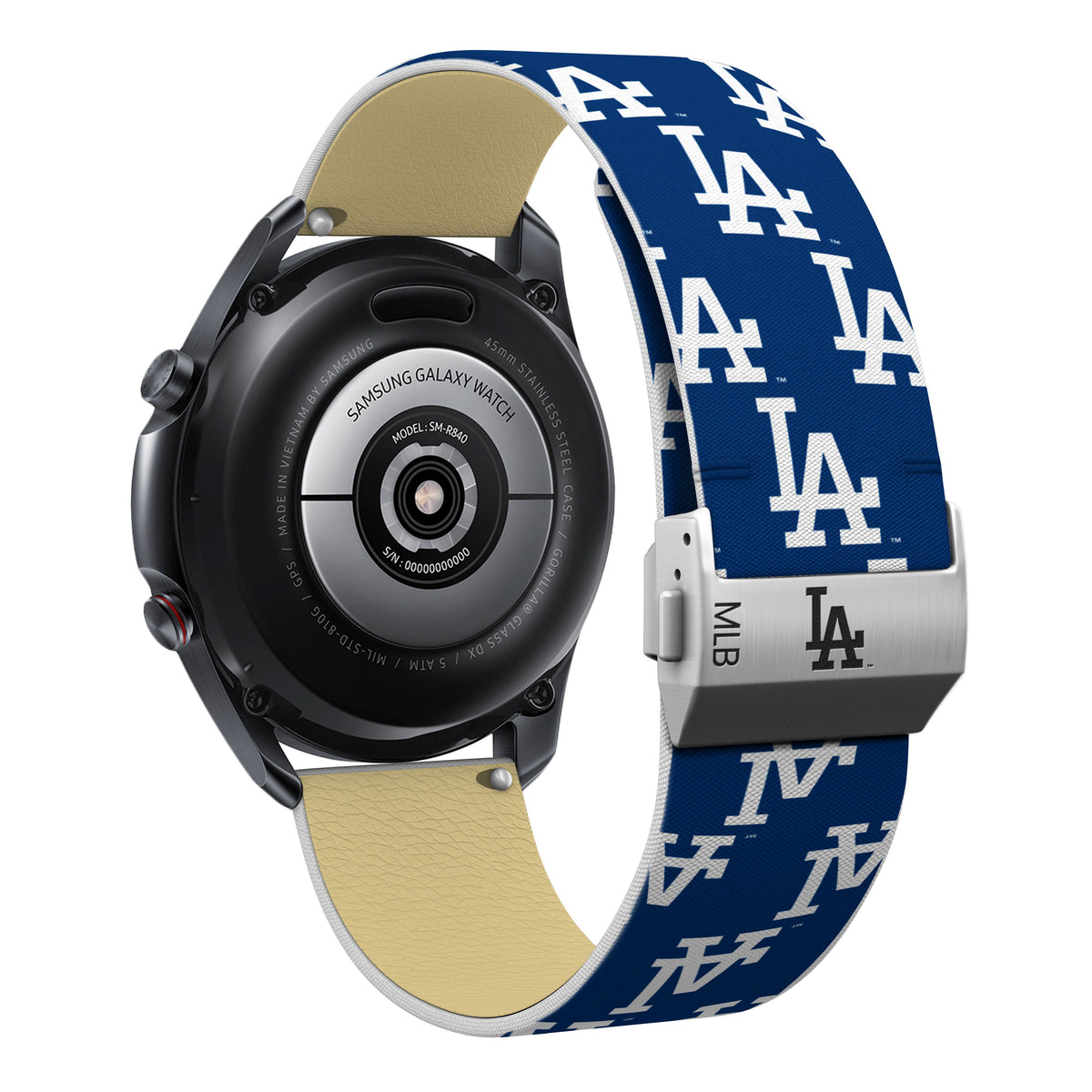 Los Angeles Dodgers Full Print Quick Change Watch Band With Engraved Buckle - Game Time