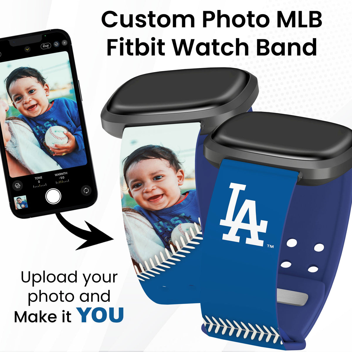 Los Angeles Dodgers Custom Photo HD Fitbit Versa 3 &amp; Sense Band
