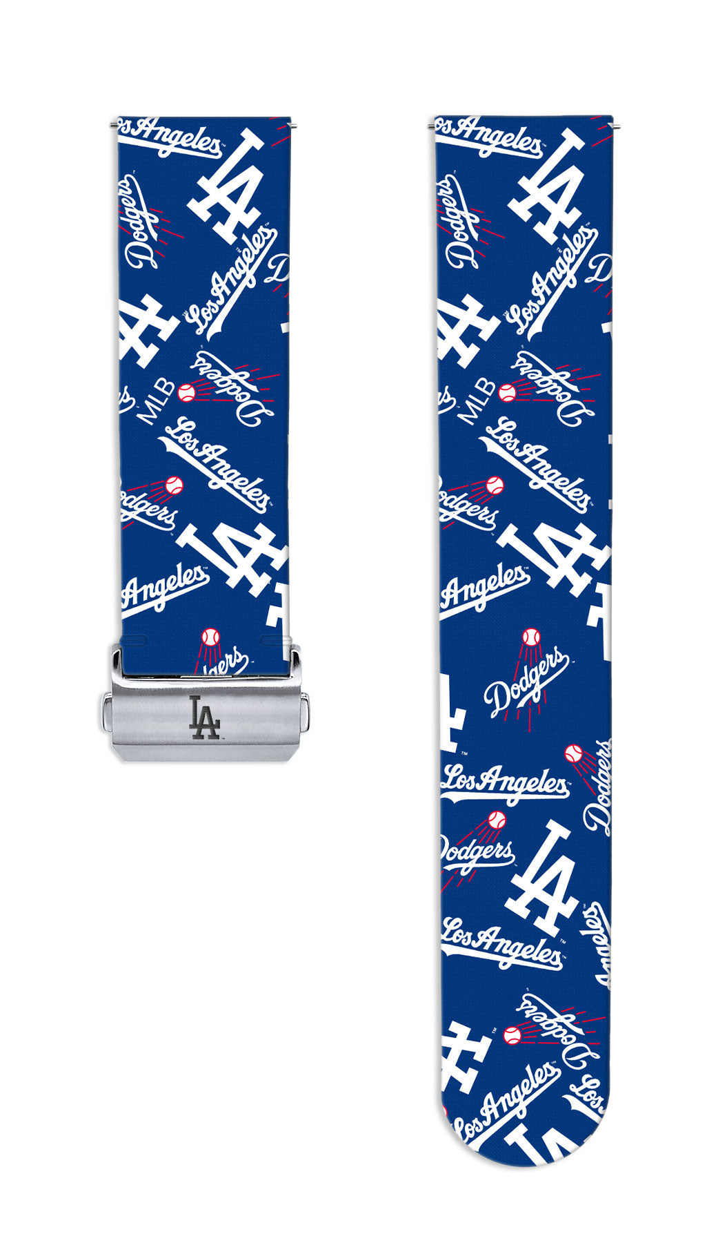 Los Angeles Dodgers Full Print Quick Change Watch Band With Engraved Buckle - Game Time