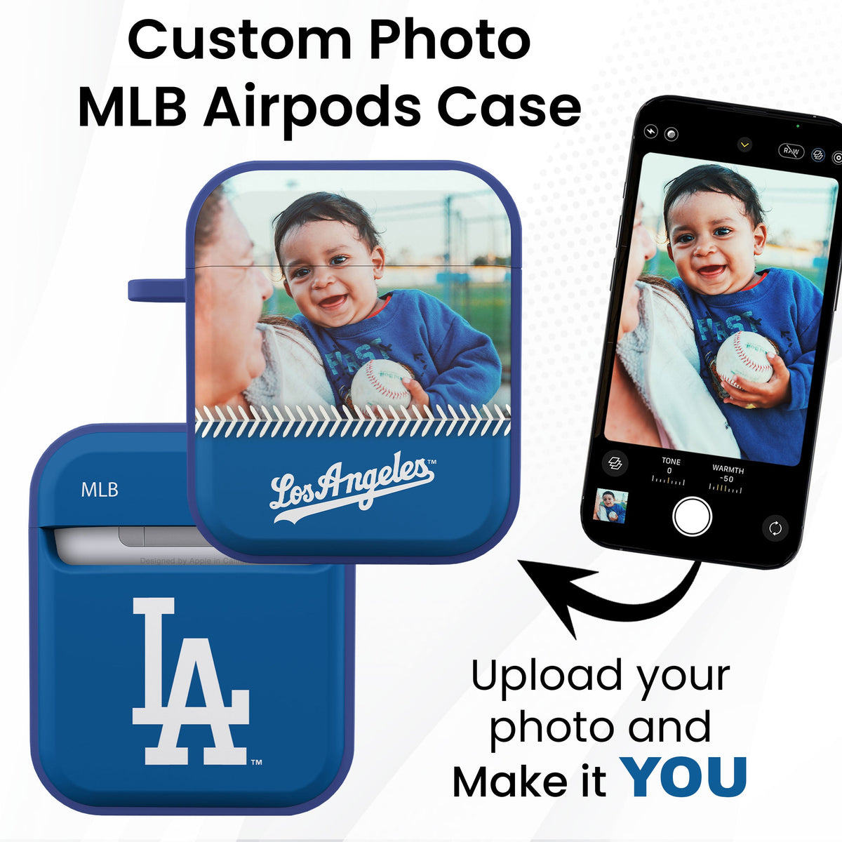 Los Angeles Dodgers Custom Photo HDX Apple AirPods Gen 1 &amp; 2 Case Cover