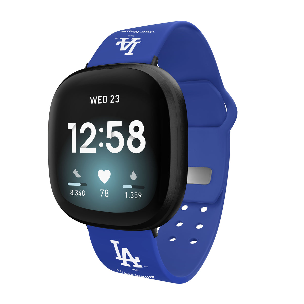 Los Angeles Dodgers HD Custom Name Watch Band Compatible with Fitbit Versa 3 and Sense