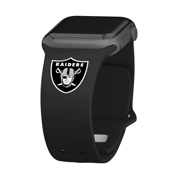 Gametime Las Vegas Raiders Debossed Silicone Apple Watch Band (42/44mm  M/L). Watch not included. - 133QSQ