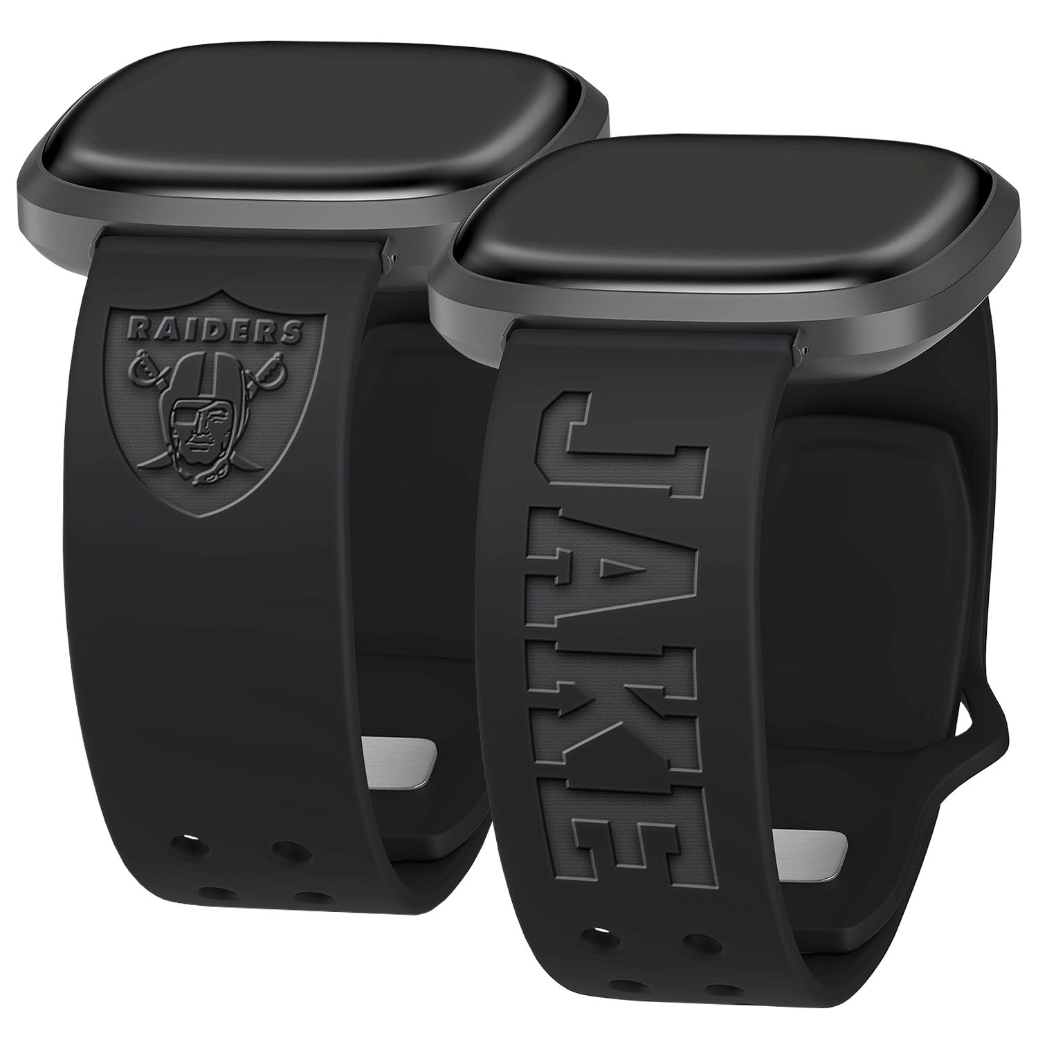 Las Vegas Raiders Custom Engraved Fitbit Versa 3 and Sense Watch Band