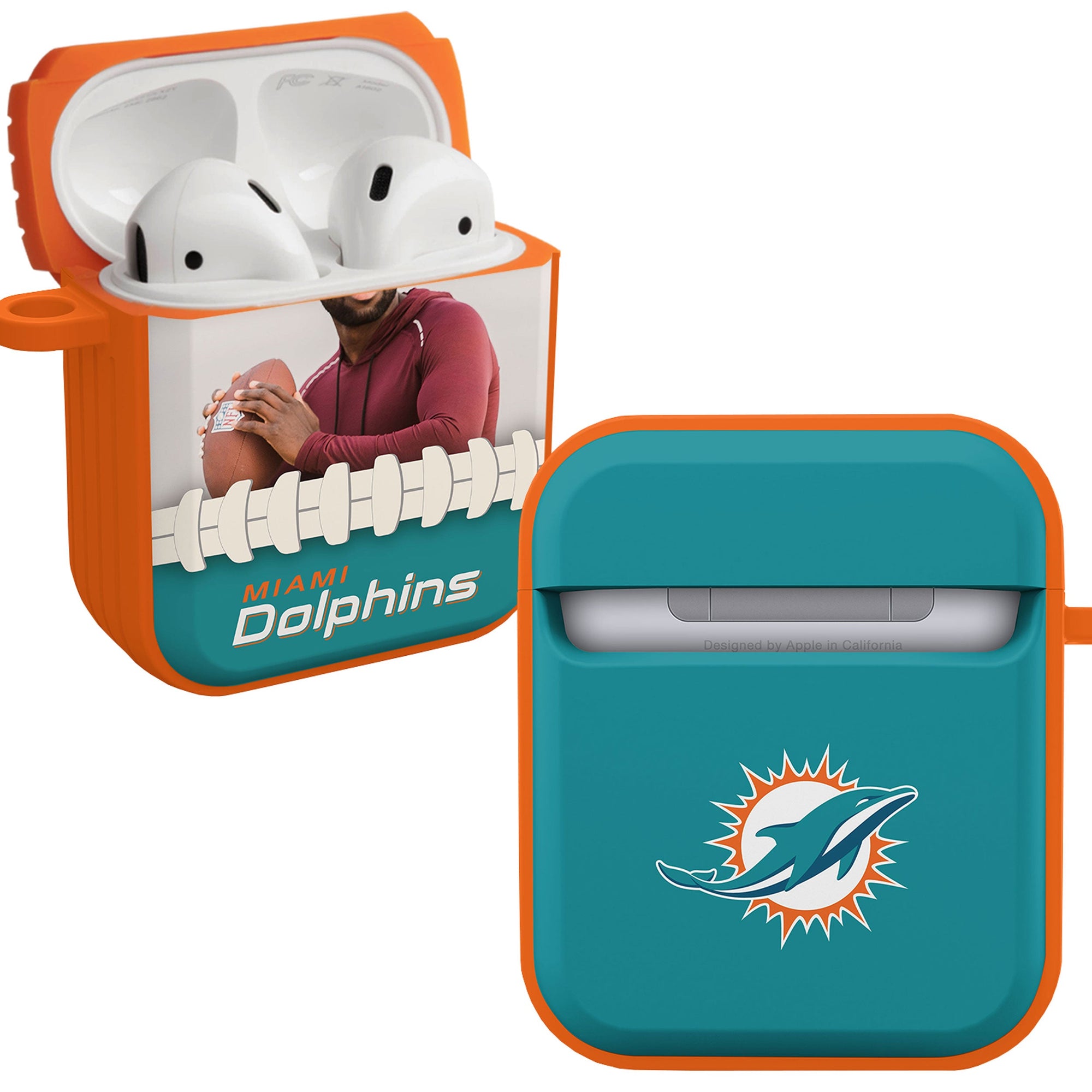 Miami Dolphins Custom Photo HDX Apple AirPods Gen 1 & 2 Case Cover