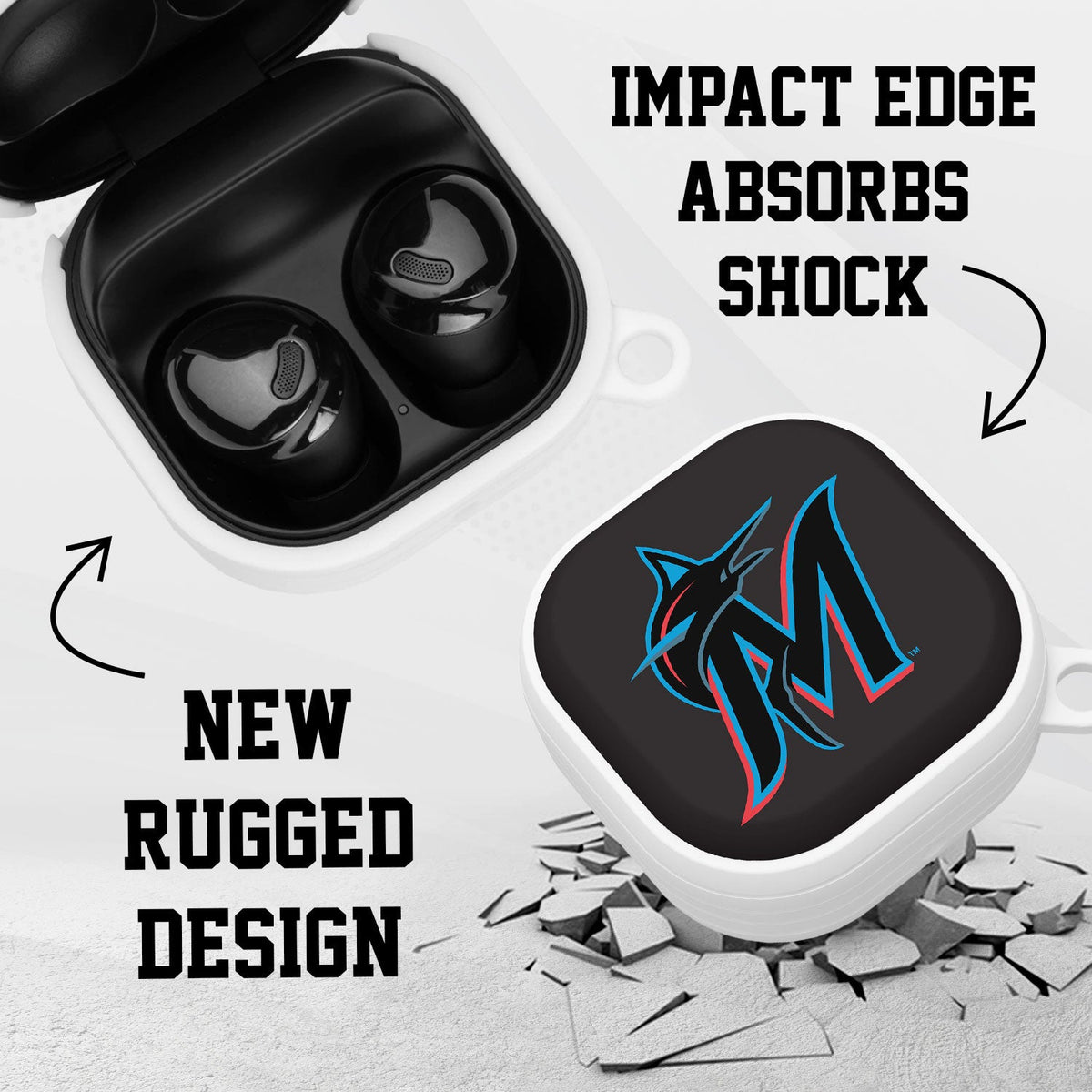 Miami Marlins HDX Samsung Galaxy Buds Pro Case Cover