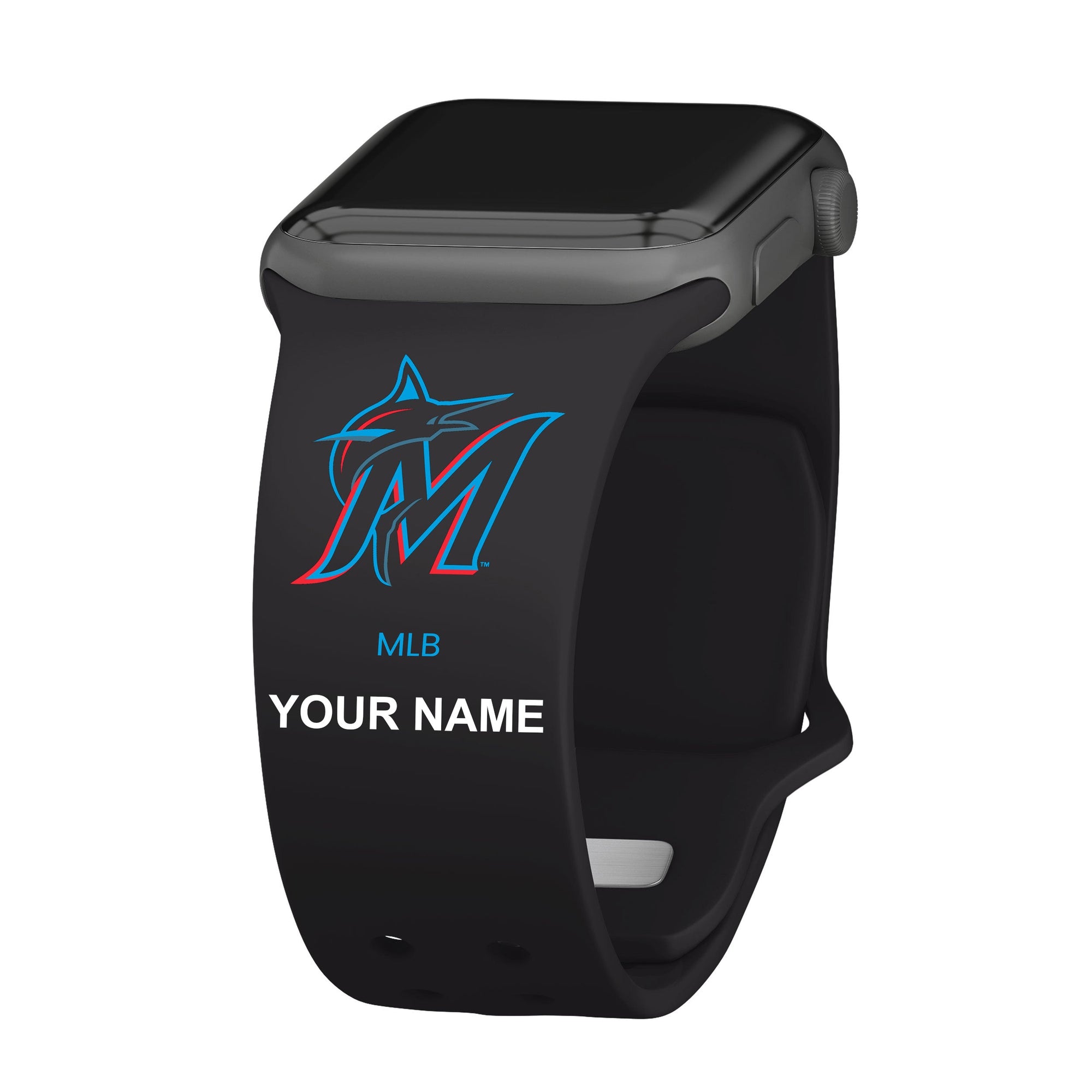 Miami Marlins HD Custom Name Apple Watch Band