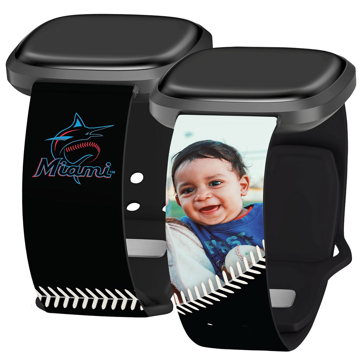 Miami Marlins Custom Photo HD Fitbit Versa 3 &amp; Sense Band