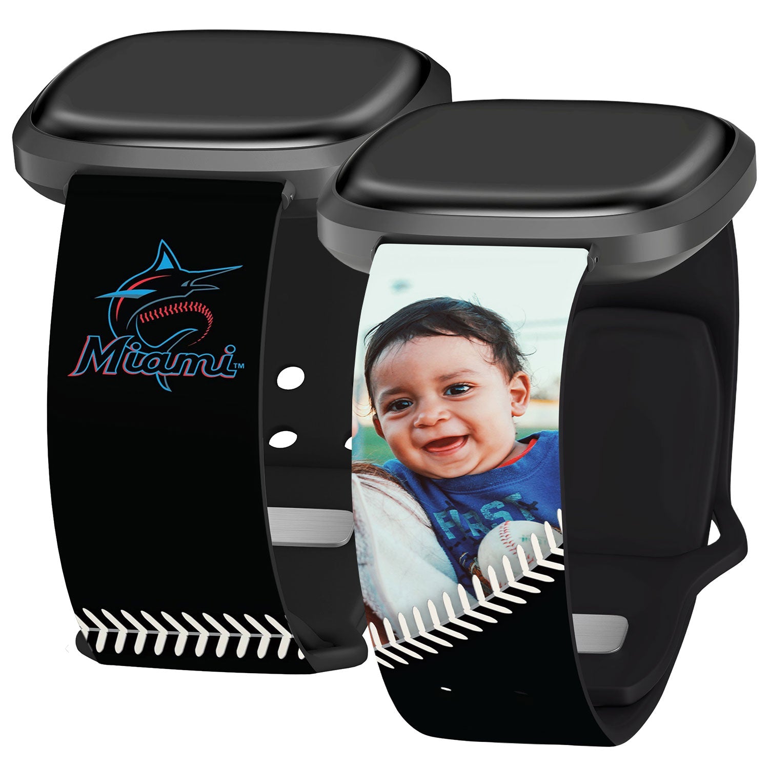 Miami Marlins Custom Photo HD Fitbit Versa 3 & Sense Band