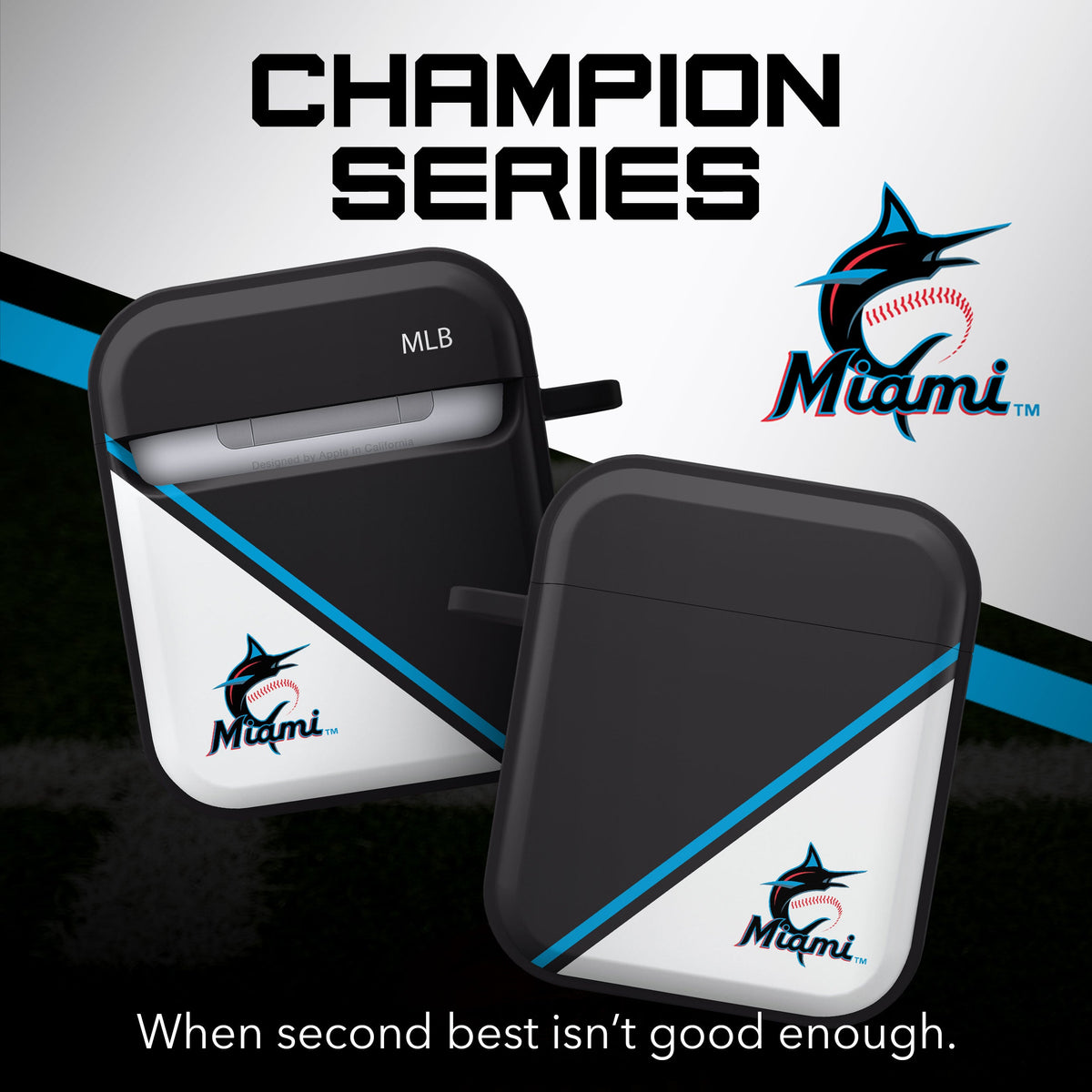 Miami Marlins HDX Champion Series Apple AirPods Gen 1 &amp; 2 Case Cover