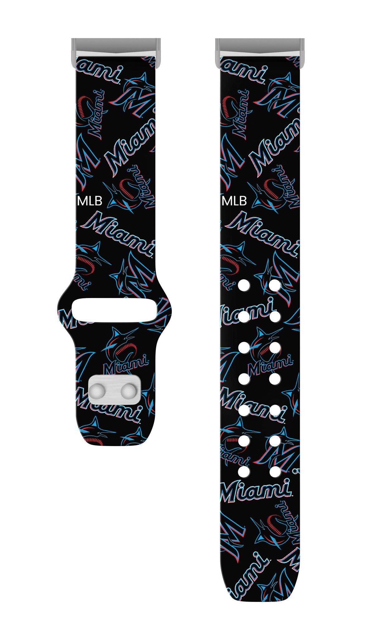 Miami Marlins HD Fitbit Versa 3 and Sense Watch Band