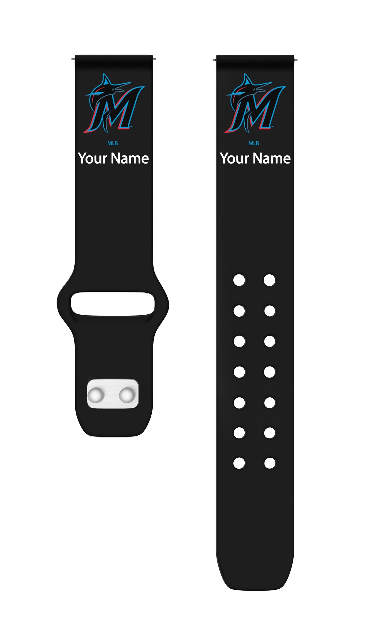 Miami Marlins HD Custom Name Watch Band Compatible with Samsung Galaxy Watch and more