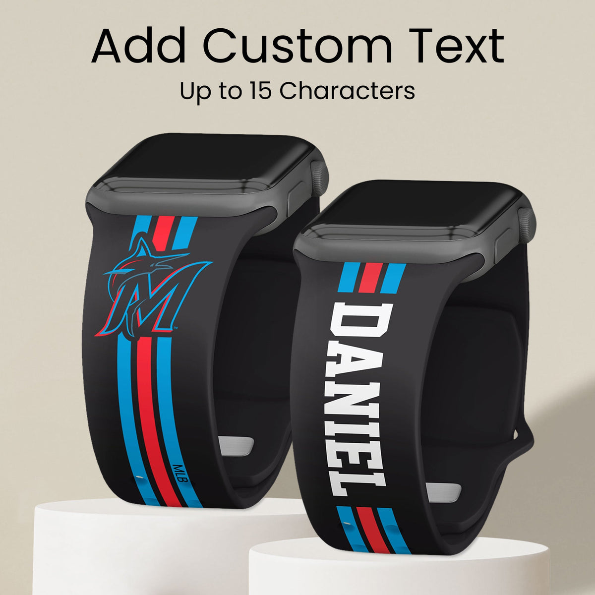 Miami Marlins Custom Name HD Apple Watch Band