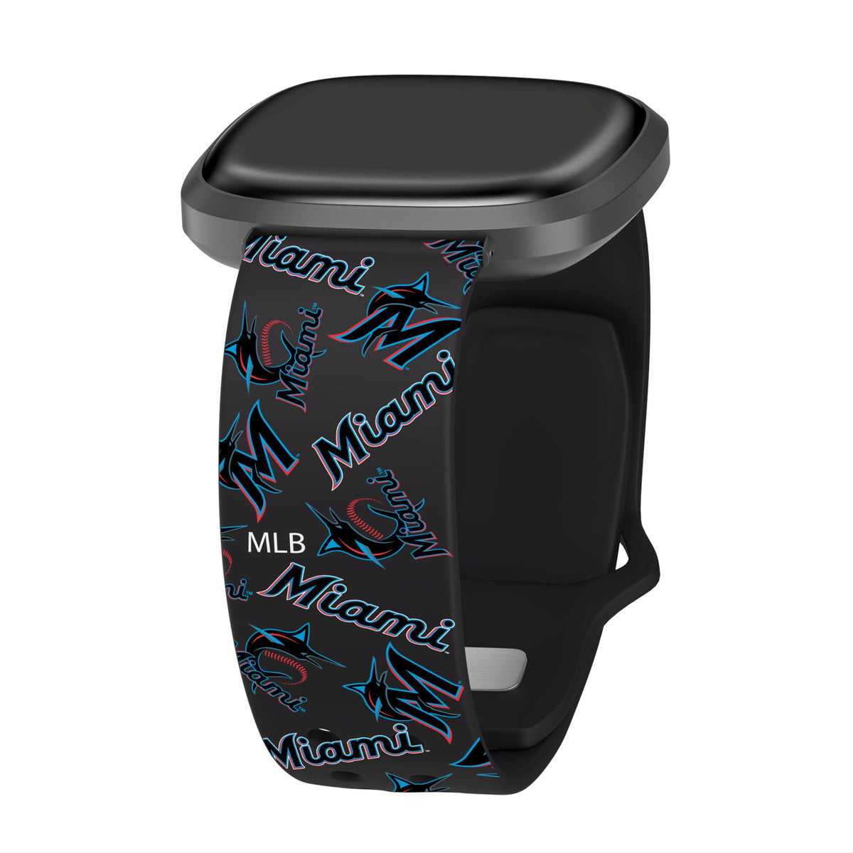 Miami Marlins HD Fitbit Versa 3 and Sense Watch Band