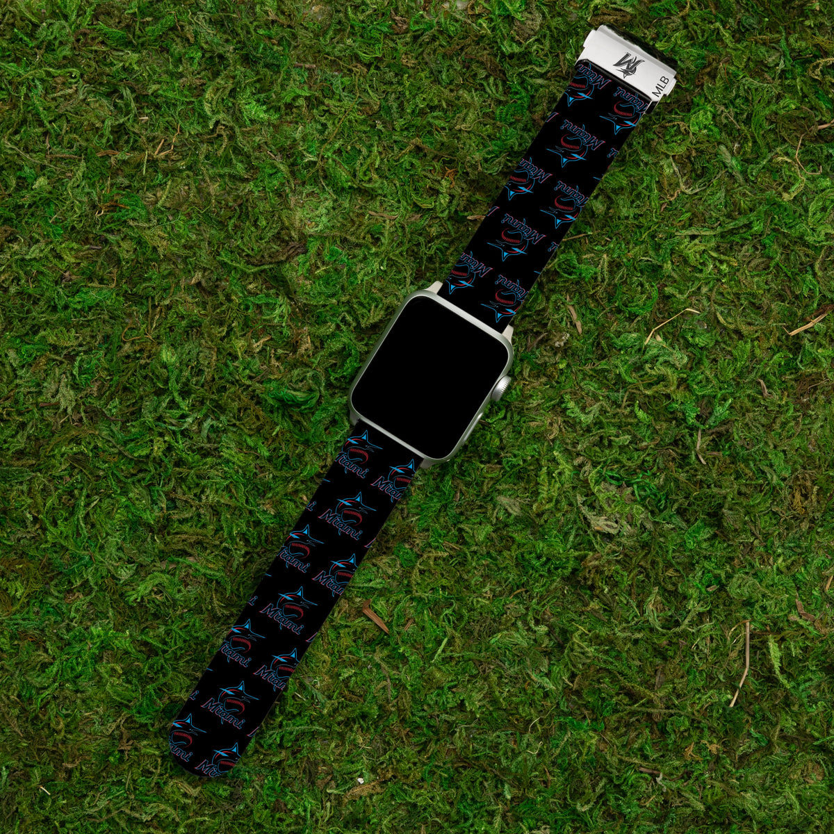 Game Time Miami Marlins Signature Series Apple Watch Band With Engraved Buckle