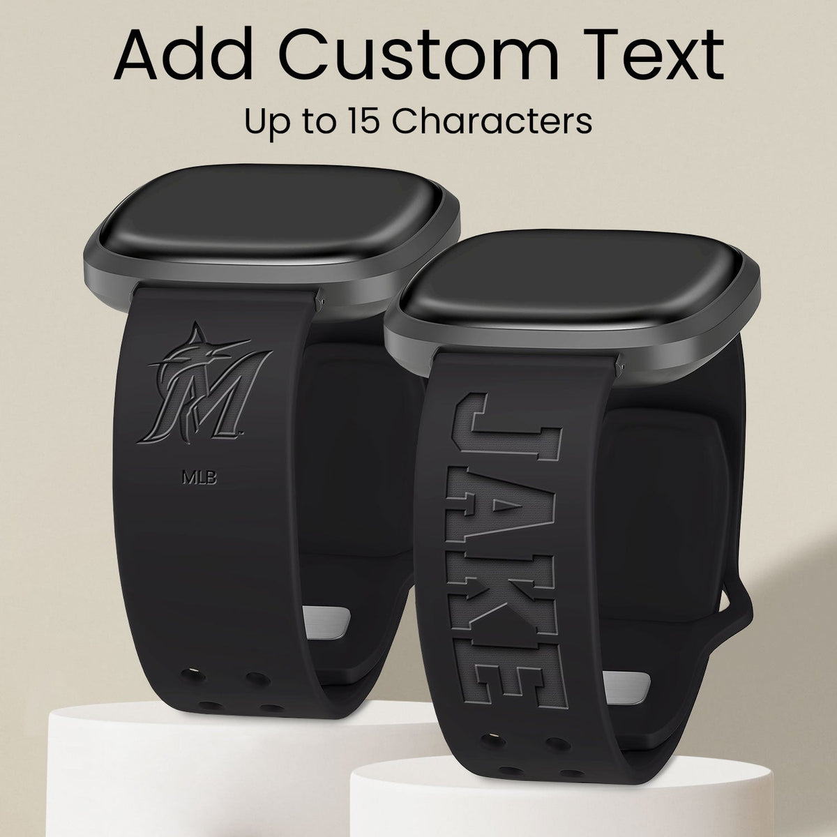 Miami Marlins Custom Engraved Fitbit Versa 3 and Sense Watch Band