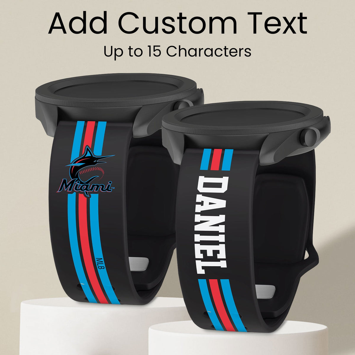 Miami Marlins Custom Name HD Quick Change Watch Band