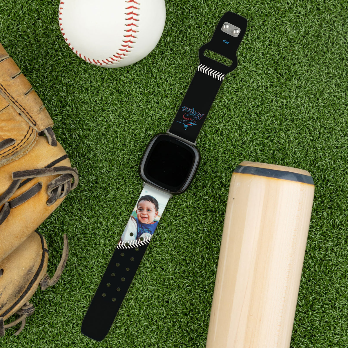Miami Marlins Custom Photo HD Fitbit Versa 3 &amp; Sense Band