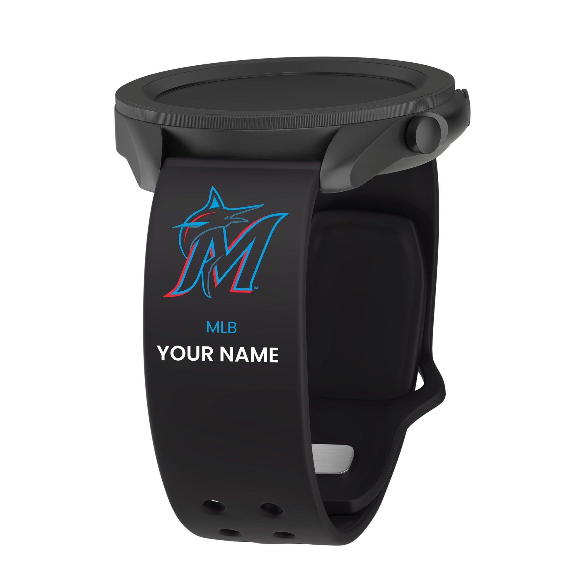 Miami Marlins HD Custom Name Watch Band Compatible with Samsung Galaxy Watch and more