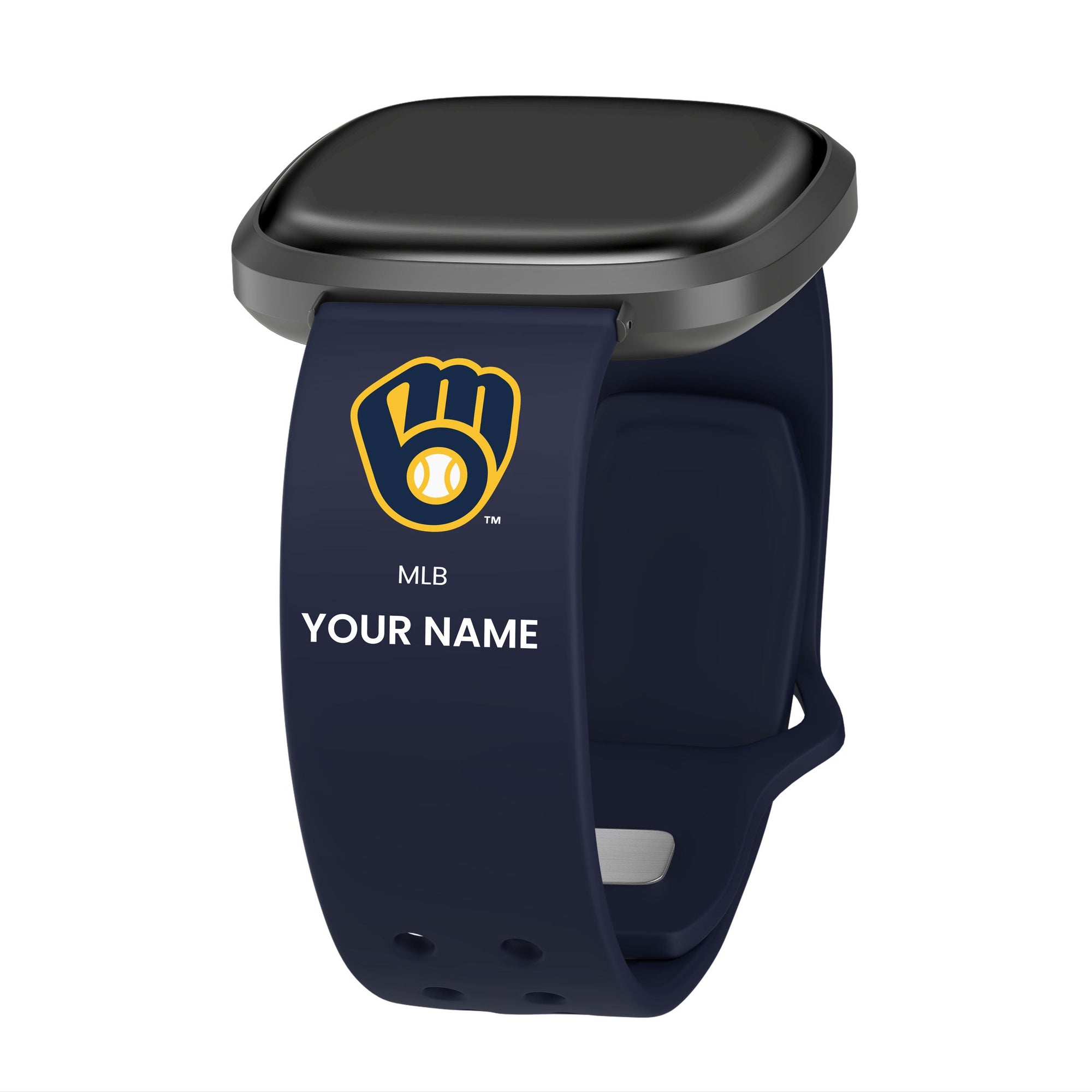 Milwaukee Brewers HD Custom Name Watch Band Compatible with Fitbit Versa 3 and Sense