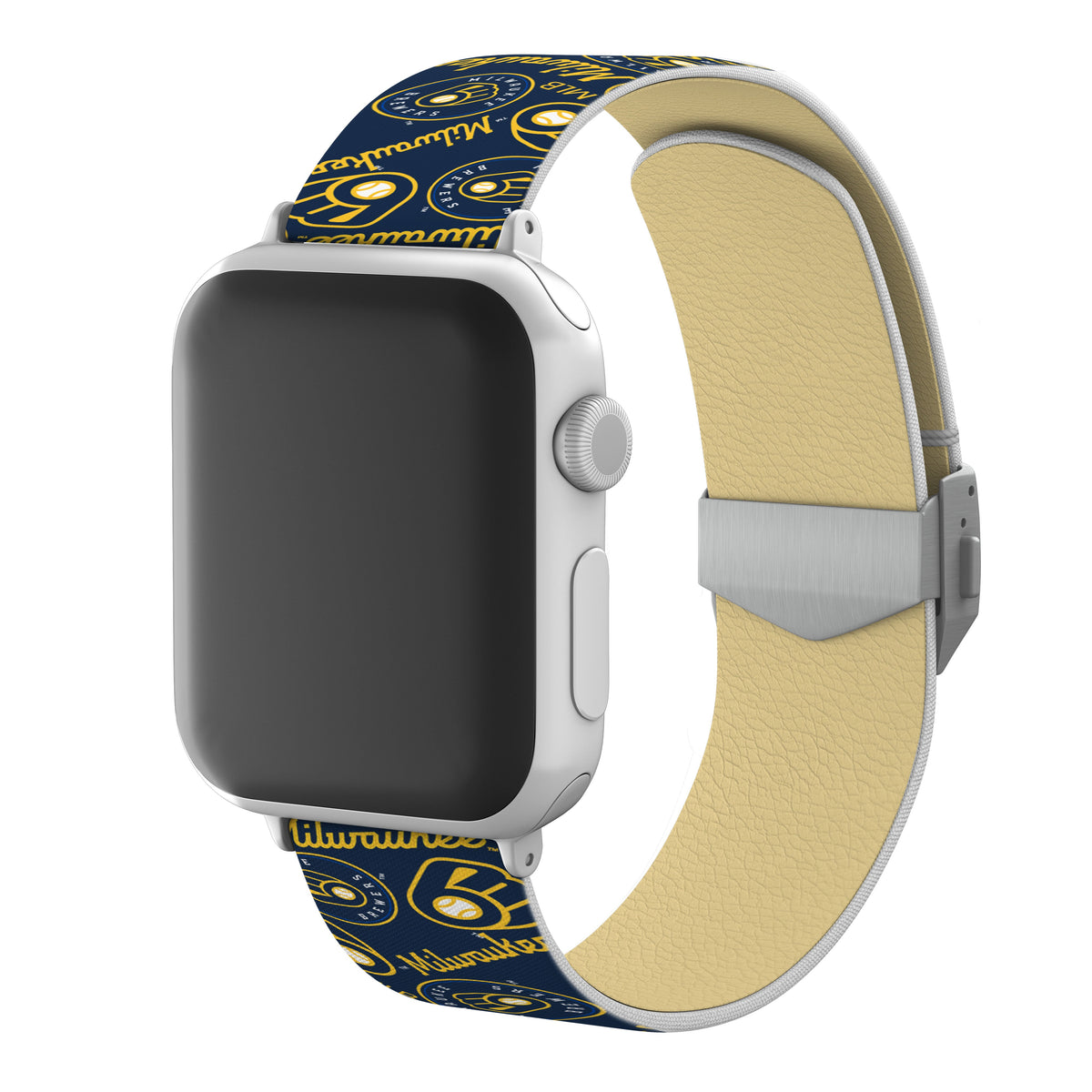 Milwaukee Brewers Full Print Watch Band With Engraved Buckle - Game Time