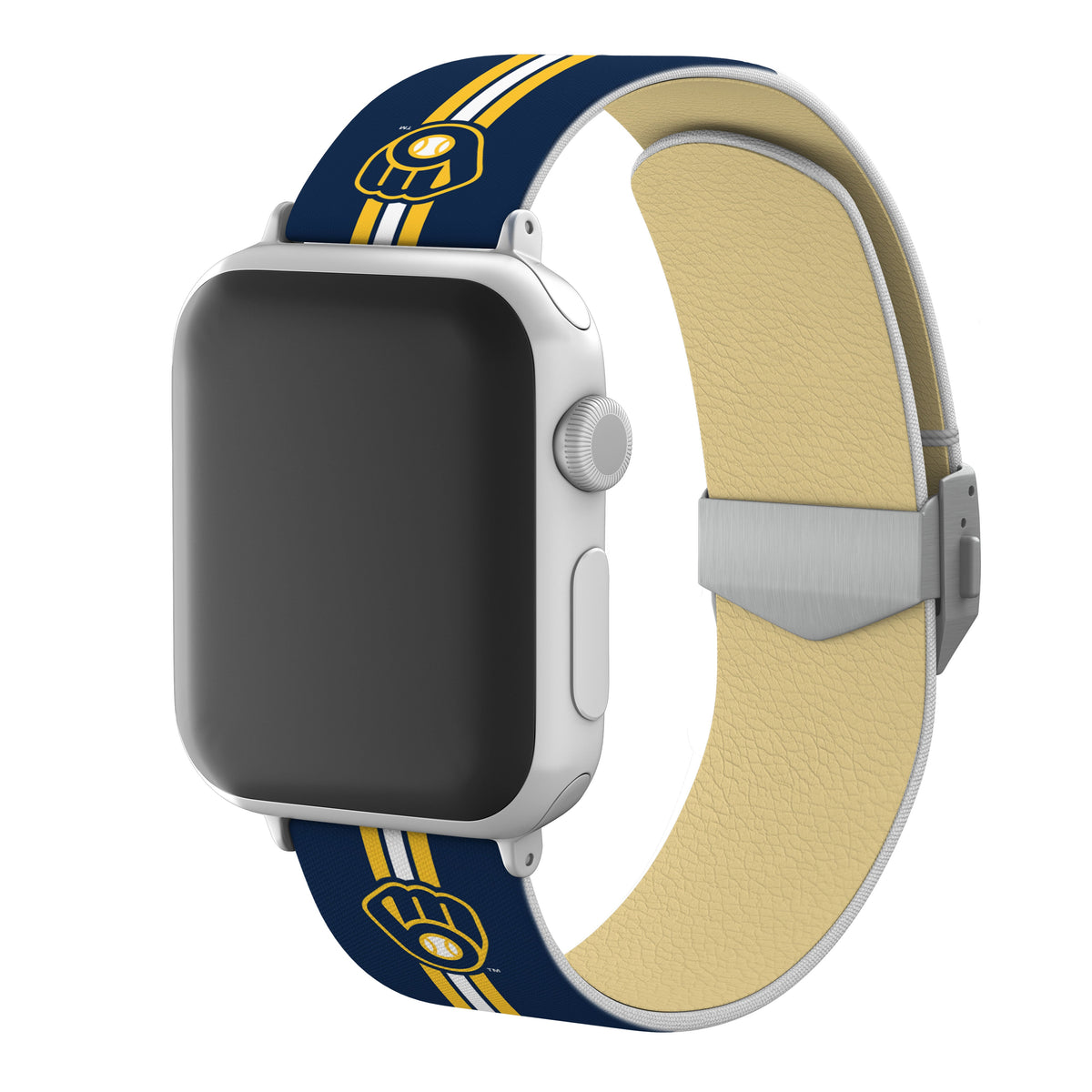 Milwaukee Brewers Full Print Watch Band With Engraved Buckle - Game Time