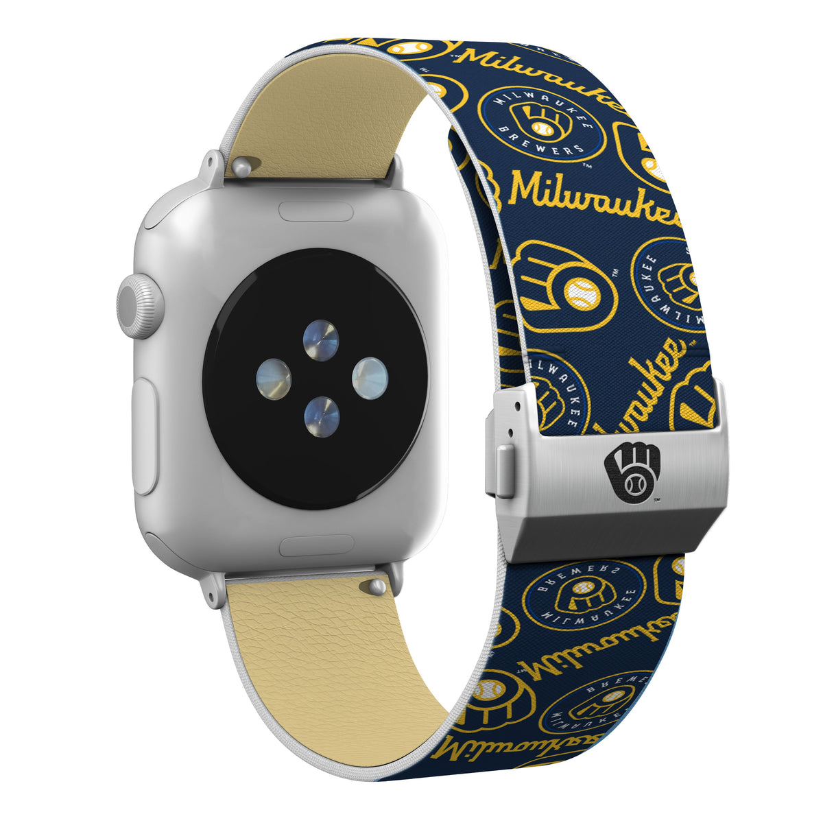 Milwaukee Brewers Full Print Watch Band With Engraved Buckle - Game Time