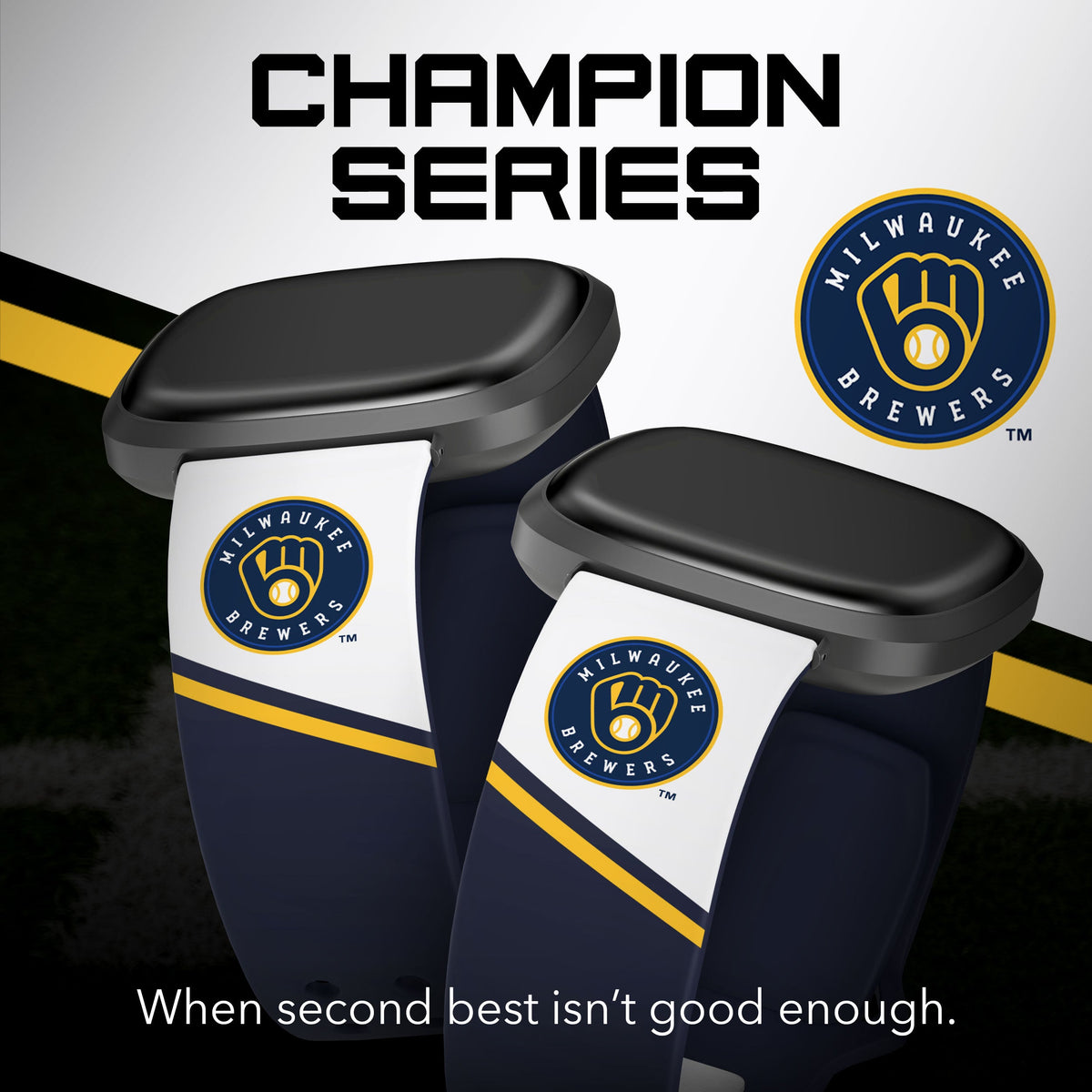 Milwaukee Brewers HD Champion Series Fitbit Versa 3 &amp; Sense Watch Band