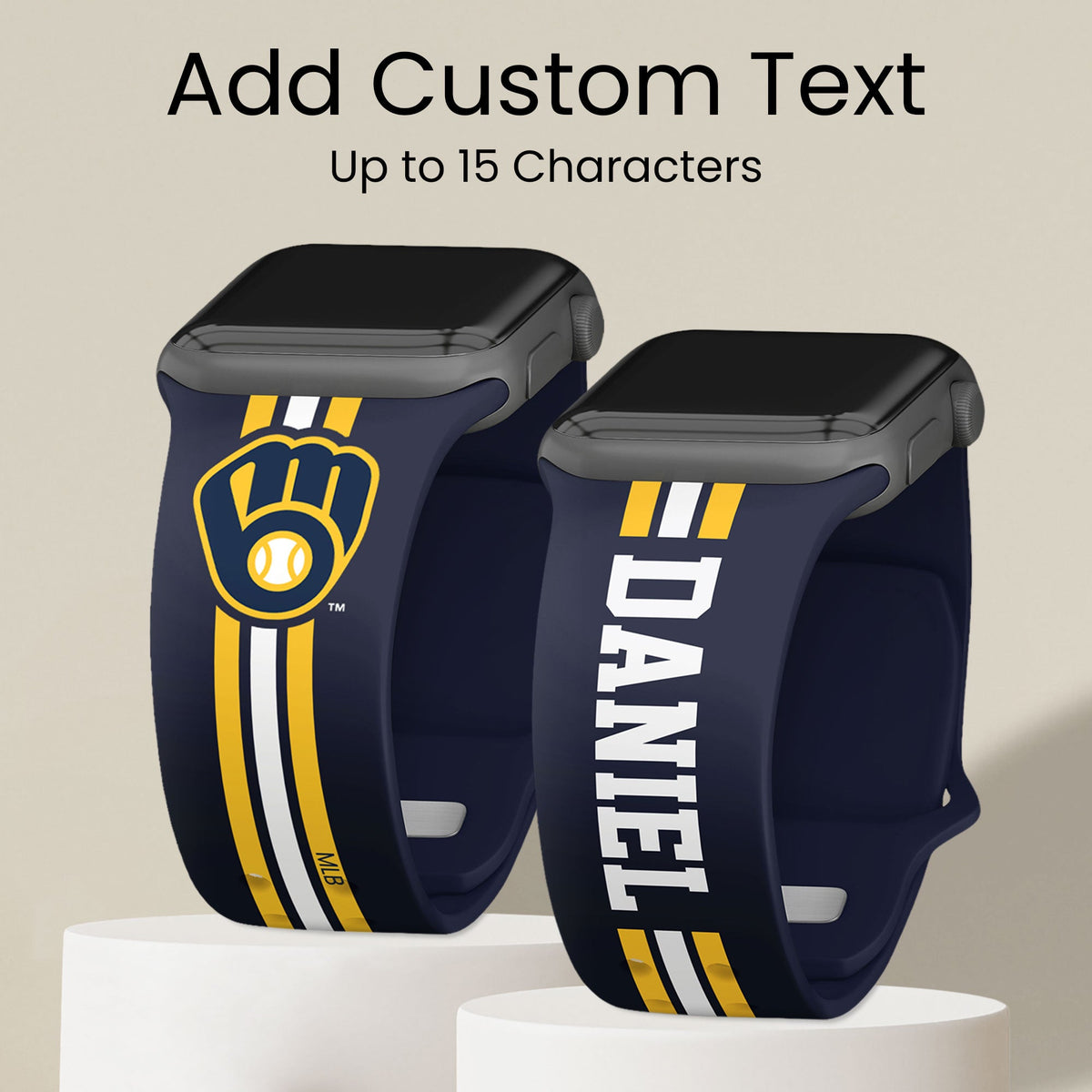 Milwaukee Brewers Custom Name HD Apple Watch Band