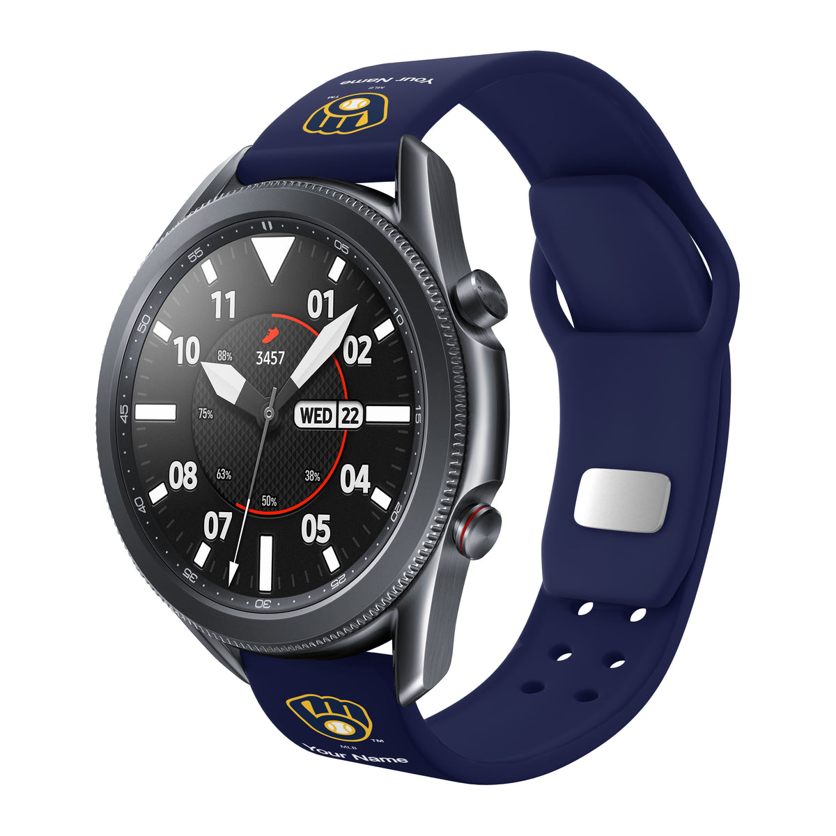 Milwaukee Brewers HD Custom Name Watch Band Compatible with Samsung Galaxy Watch and more