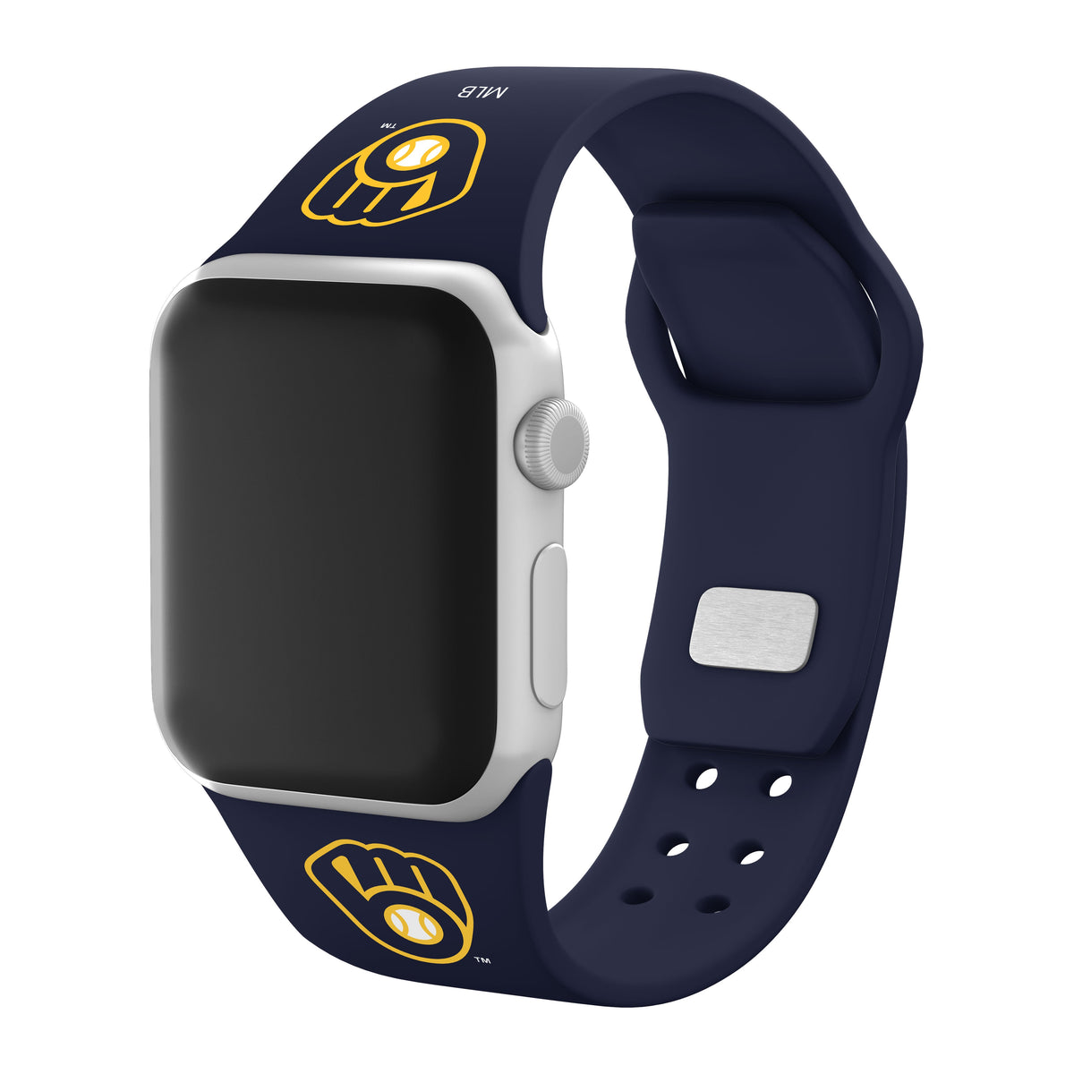 Milwaukee Brewers Silicone Apple Watch Band - Game Time